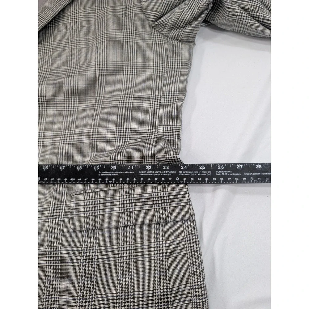 Hart Schaffner Marx Chicago Wool Blazer Suit Jacket Gray Botto 48L Big 52